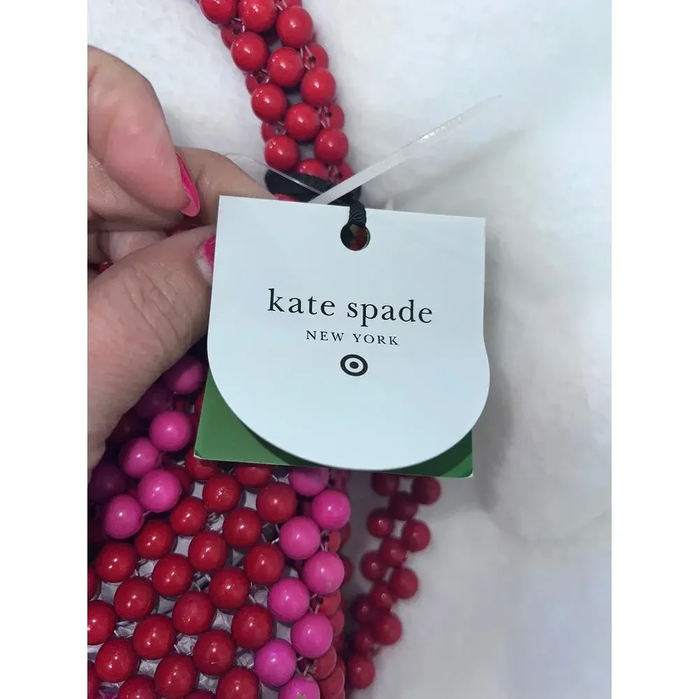 NWT Kate Spade x Target Women's Red & Pink Beaded Shoulder‎ Bag Casual